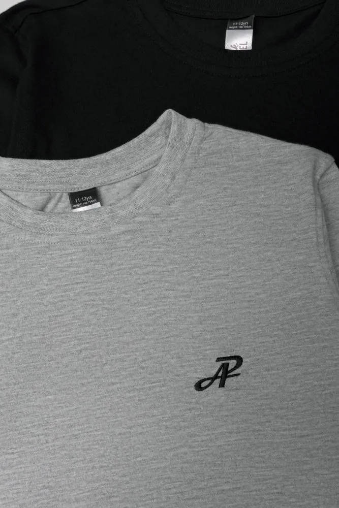 2 Pack Long Sleeve T-Shirts Black And Grey