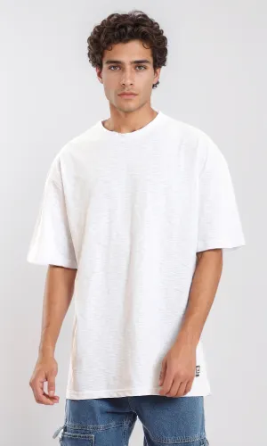 97682 Relaxed Fit Cotton Heather White T-Shirt
