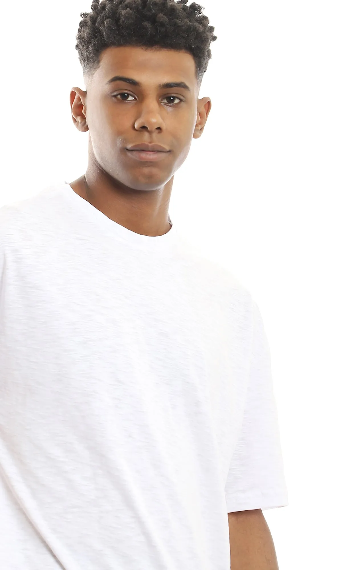 97682 Relaxed Fit Cotton Heather White T-Shirt