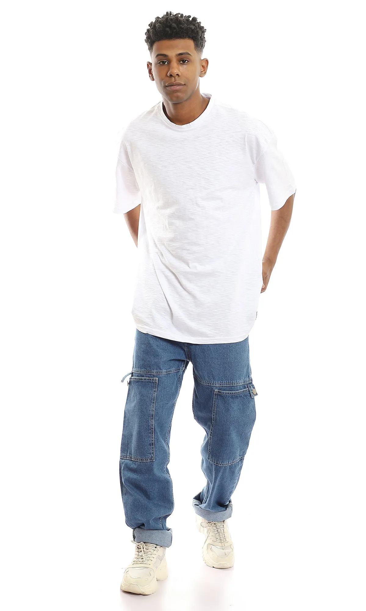 97682 Relaxed Fit Cotton Heather White T-Shirt
