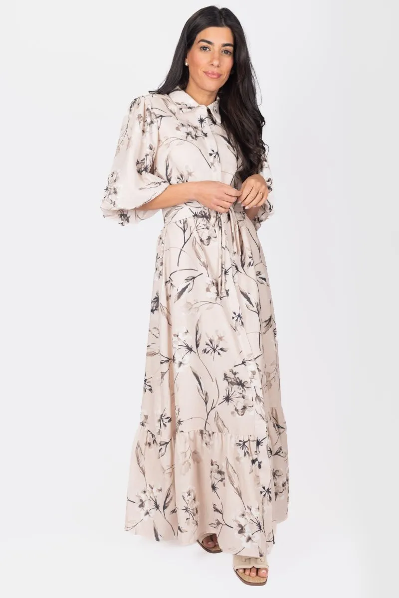ALICE DRESS SHORT SLEEVE (BEIGE)