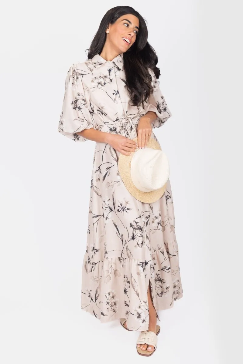 ALICE DRESS SHORT SLEEVE (BEIGE)