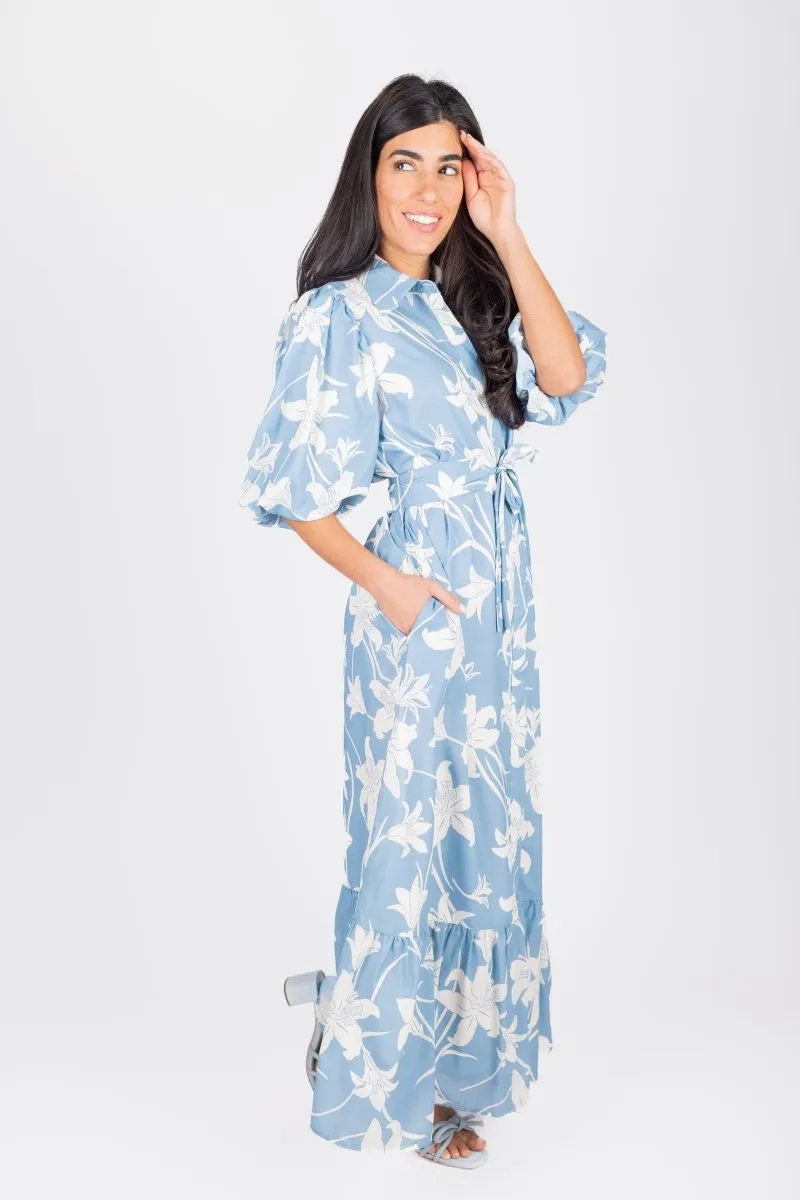 ALICE DRESS SHORT SLEEVE (WHITE DENIM)