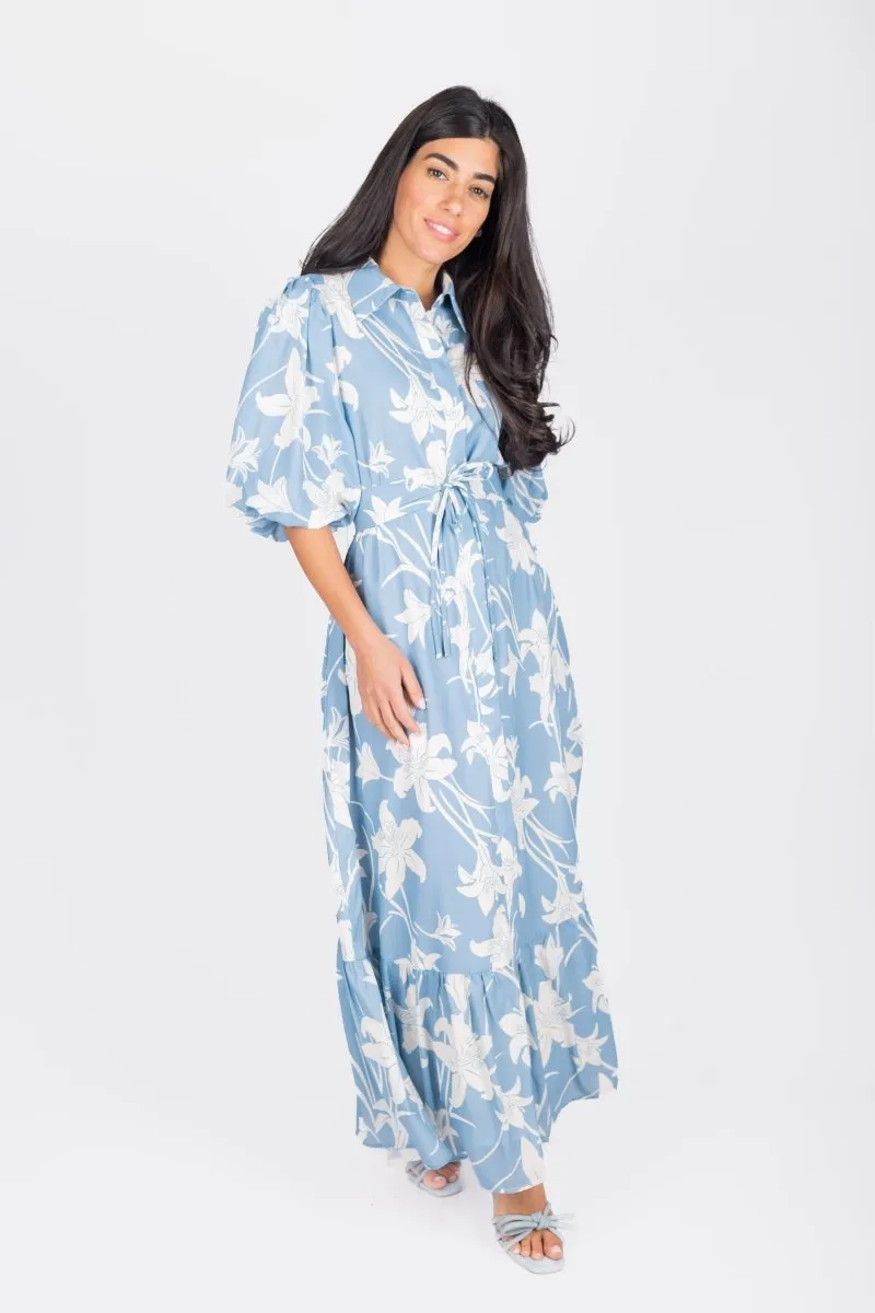 ALICE DRESS SHORT SLEEVE (WHITE DENIM)