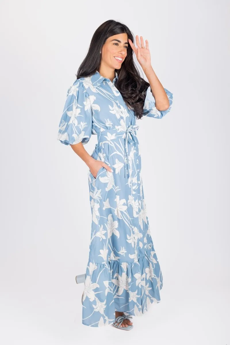 ALICE DRESS SHORT SLEEVE (WHITE DENIM)