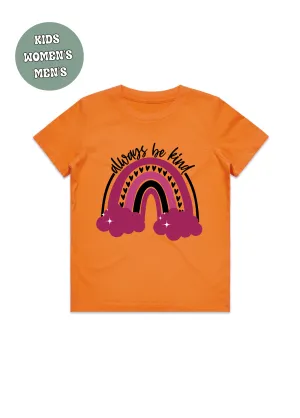 ALWAYS BE KIND PURPLE RAINBOW TSHIRT HARMONY DAY