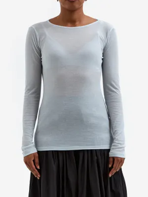 AMOMENTO Round T-Shirts - Light Blue