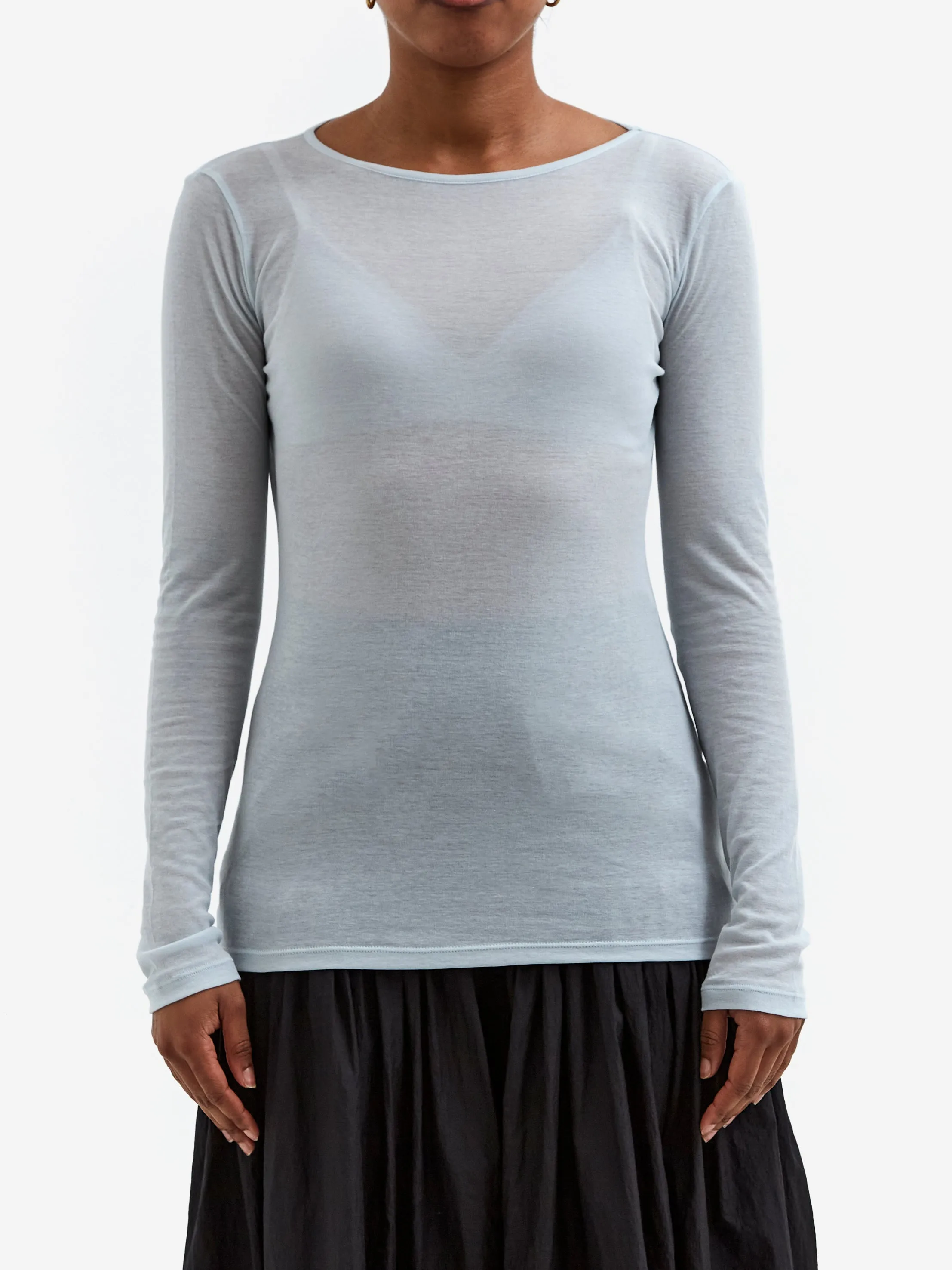 AMOMENTO Round T-Shirts - Light Blue