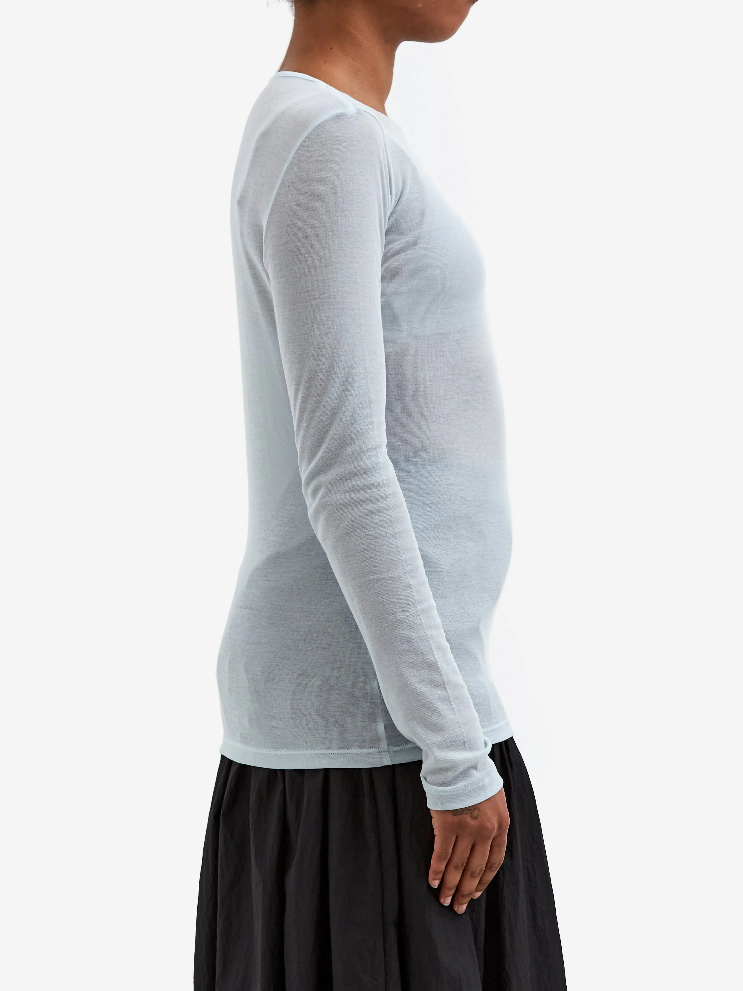 AMOMENTO Round T-Shirts - Light Blue