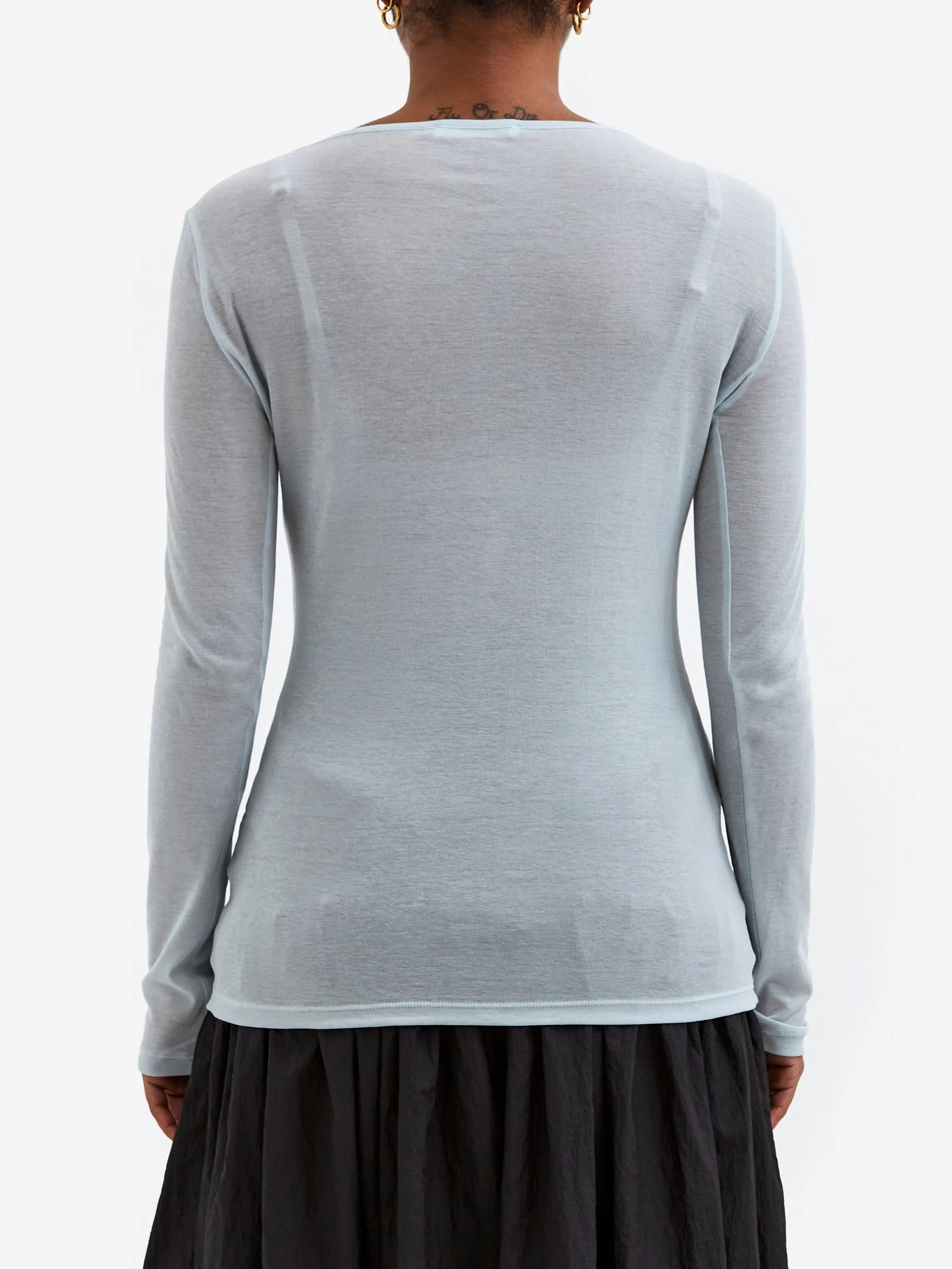 AMOMENTO Round T-Shirts - Light Blue