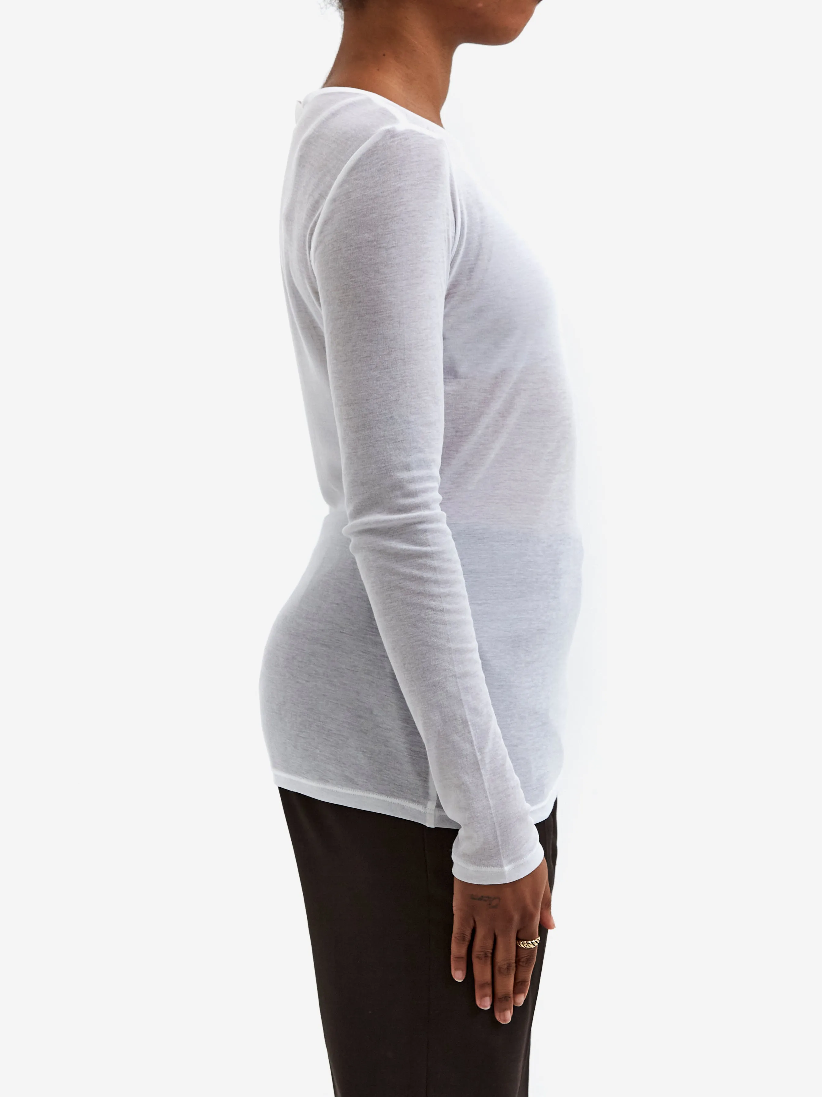 AMOMENTO Round T-Shirts - White