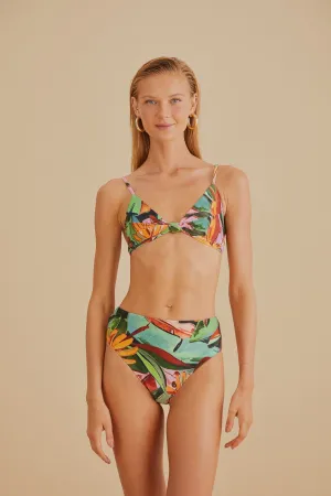 Banana Foliage Knot Bikini Top