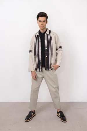 Barium Elastic Waist Stretch Denim Pants