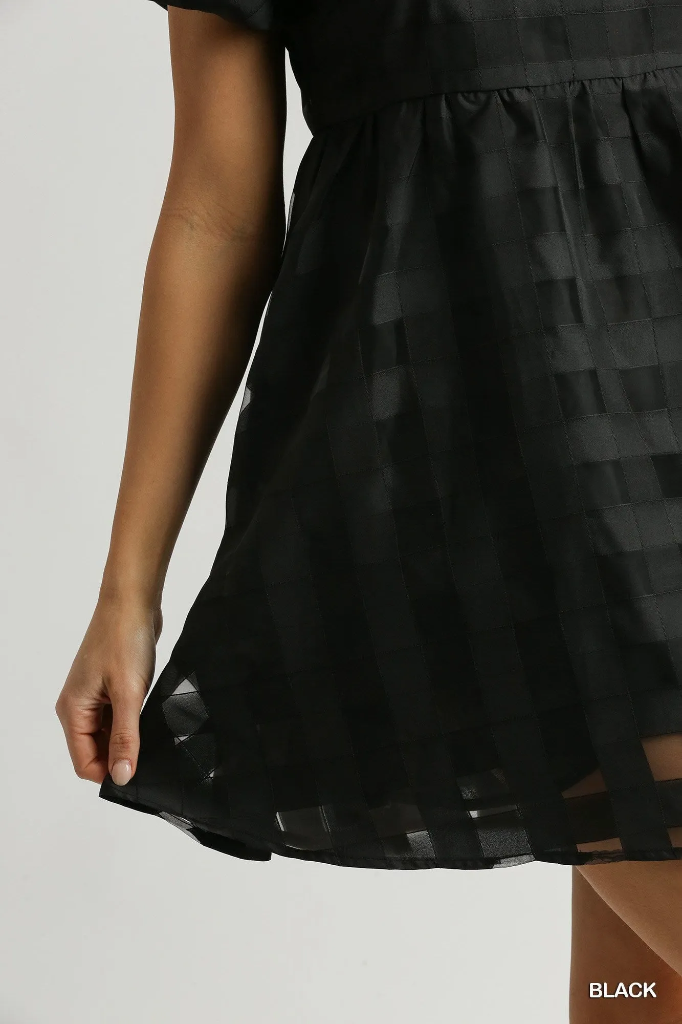 Black Check Organza Dress