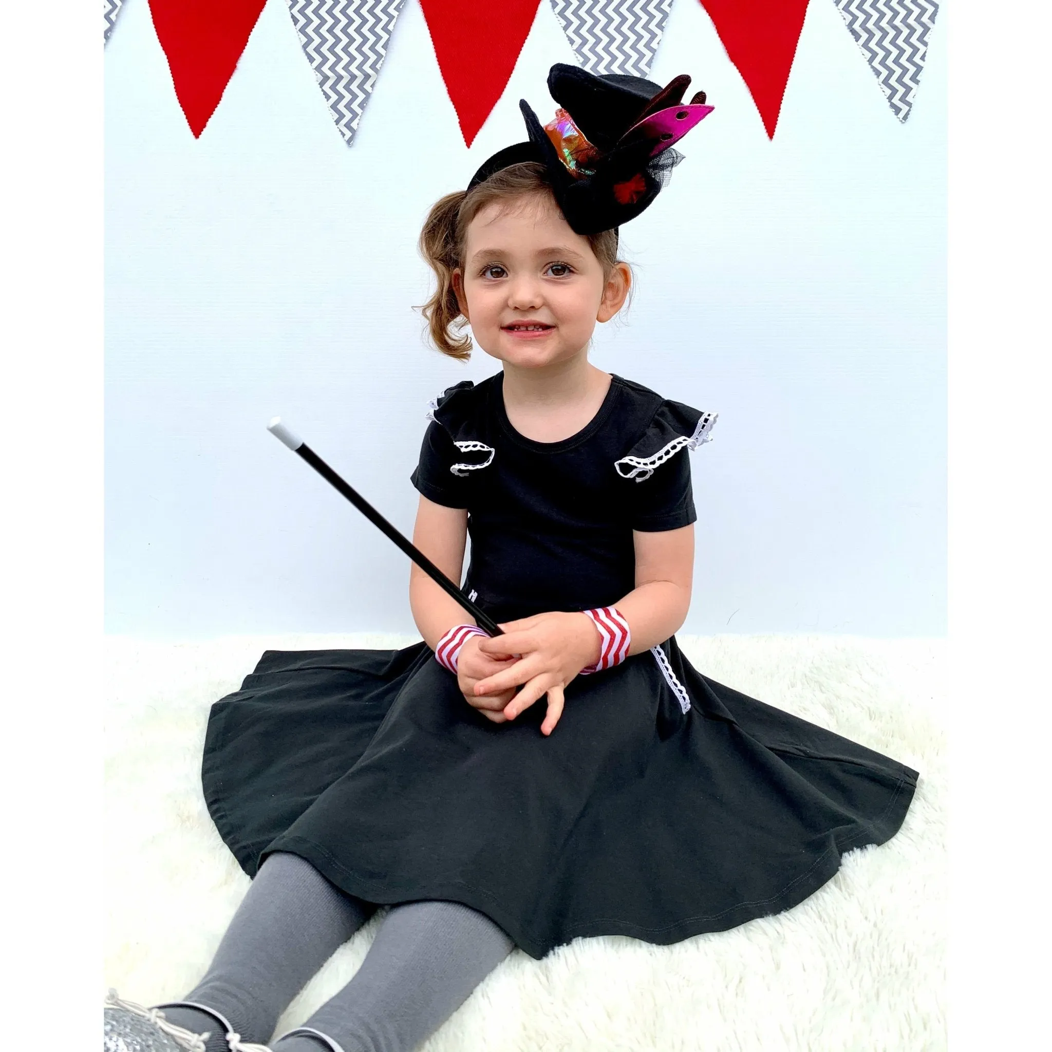 BLACK TWIRLY GIRL DRESS