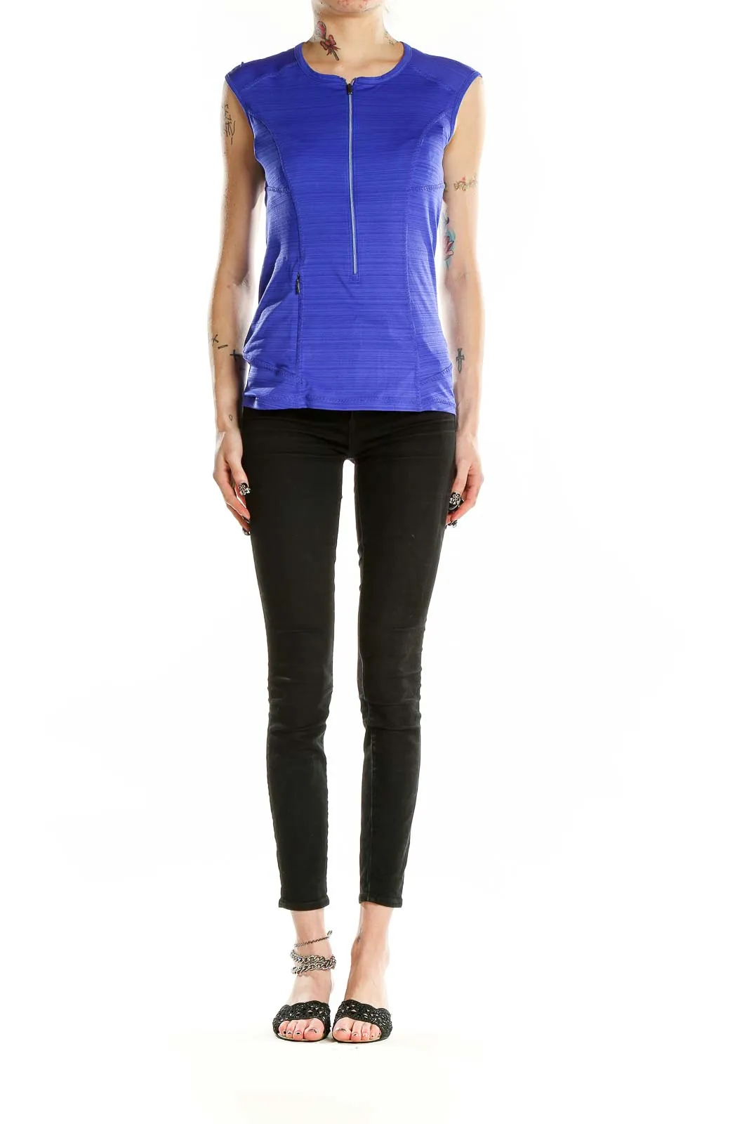 Blue Sleeveless Athletic Top