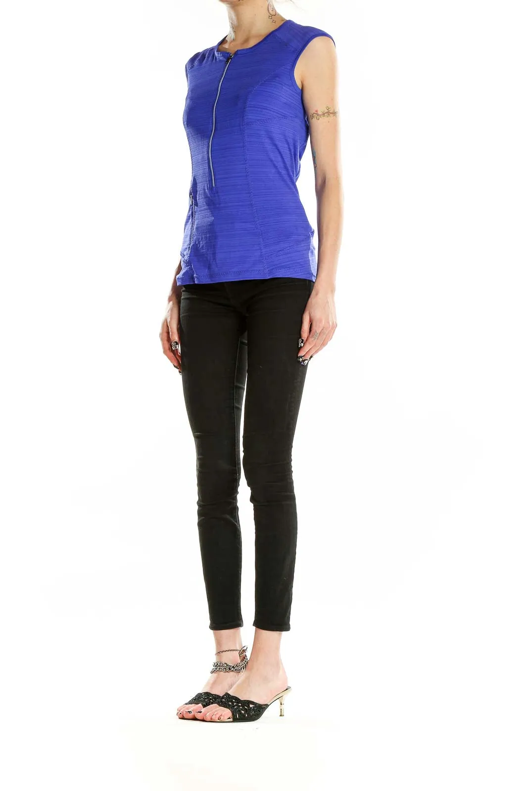 Blue Sleeveless Athletic Top