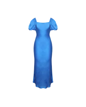 BOBBI SILK MIDI DRESS COBALT