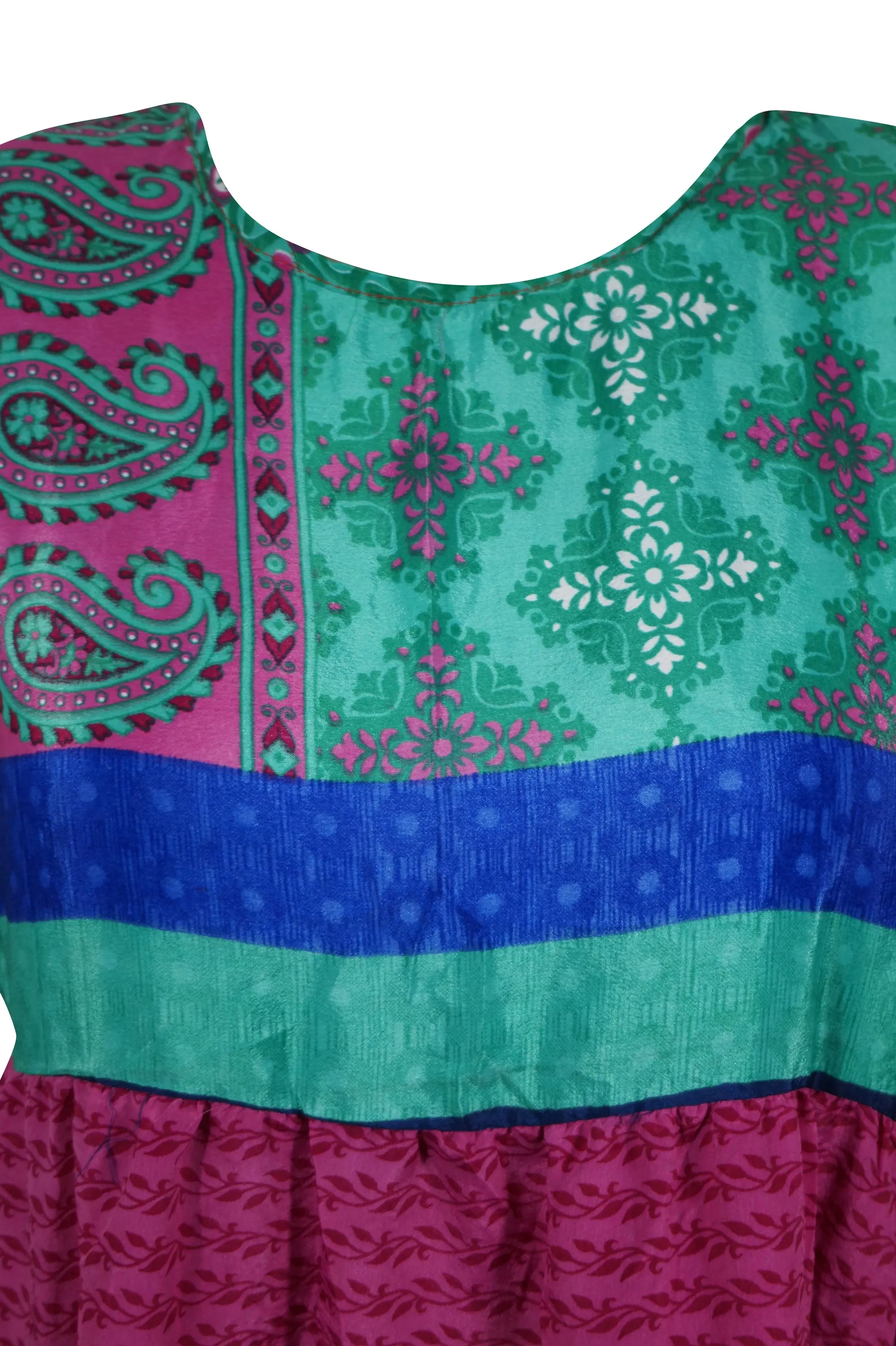 Bohemian Summer dress Fuchsia Pink Short Dresses for Women, Shift Dress M