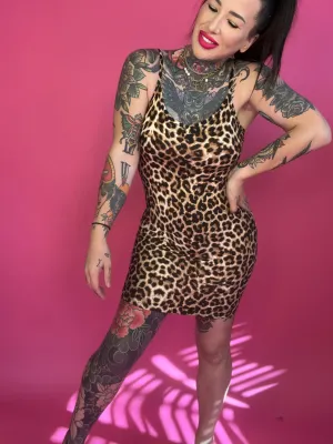 Building Character Spaghetti-Strap Dress (CAMO or LEOPARD)