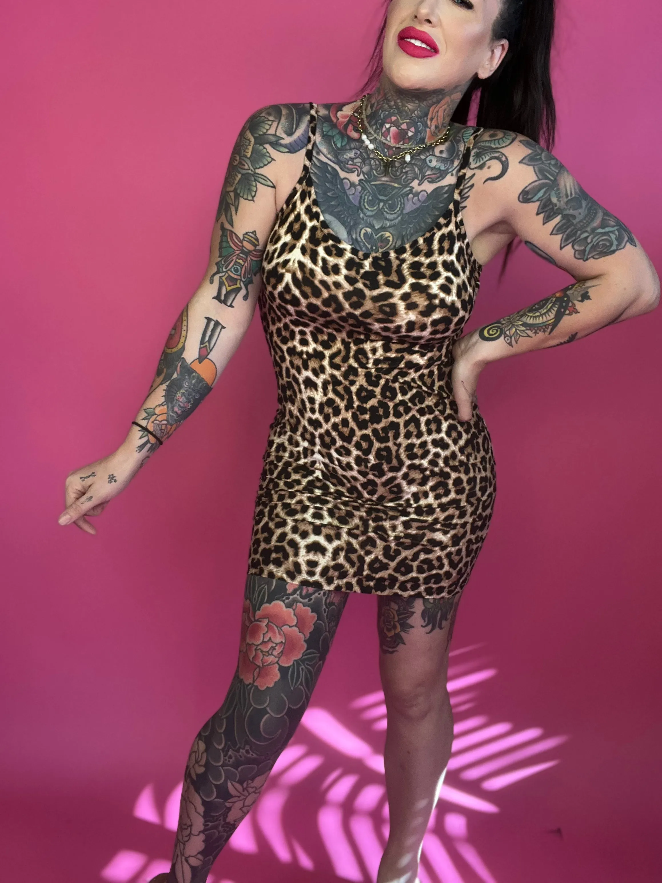 Building Character Spaghetti-Strap Dress (CAMO or LEOPARD)