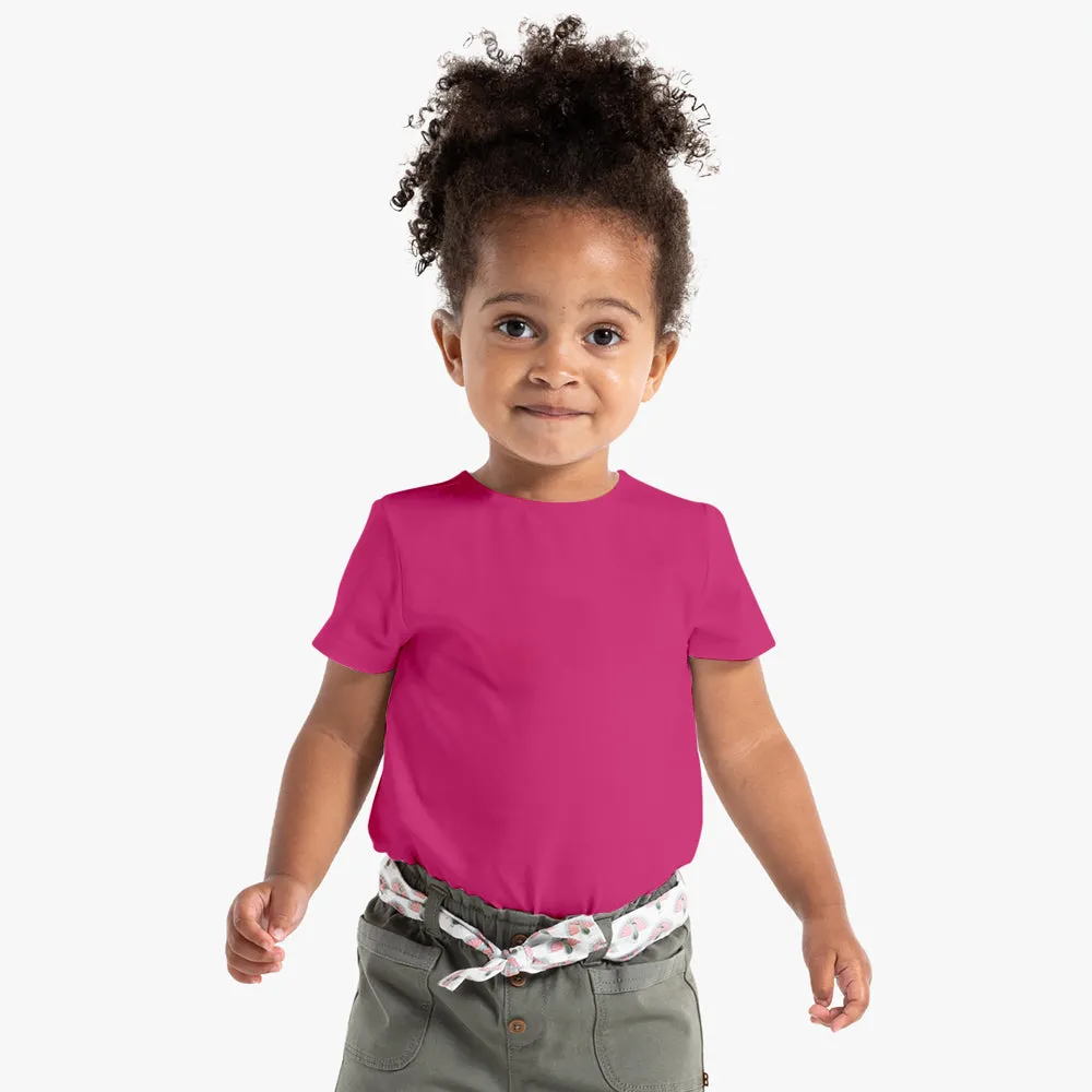 Buy Organic Cotton Plain Pink T-Shirt for Girls-Soft Cotton Kids wear Online