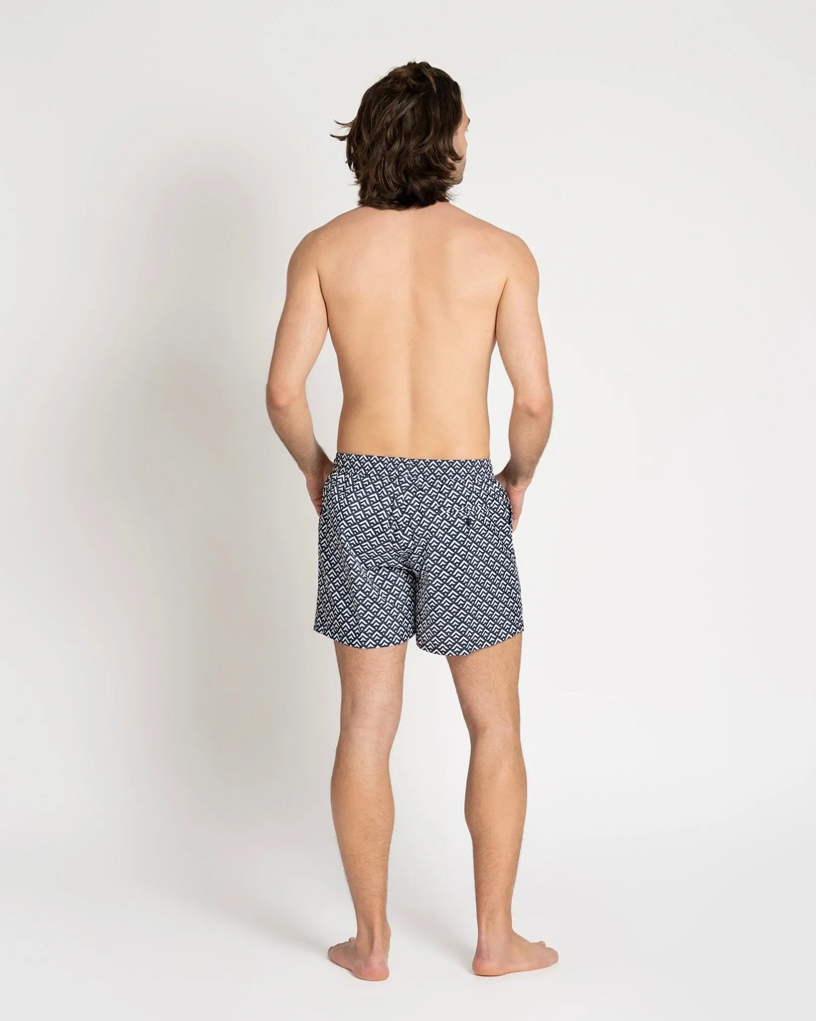 Classic Swim Shorts Navy Chevron