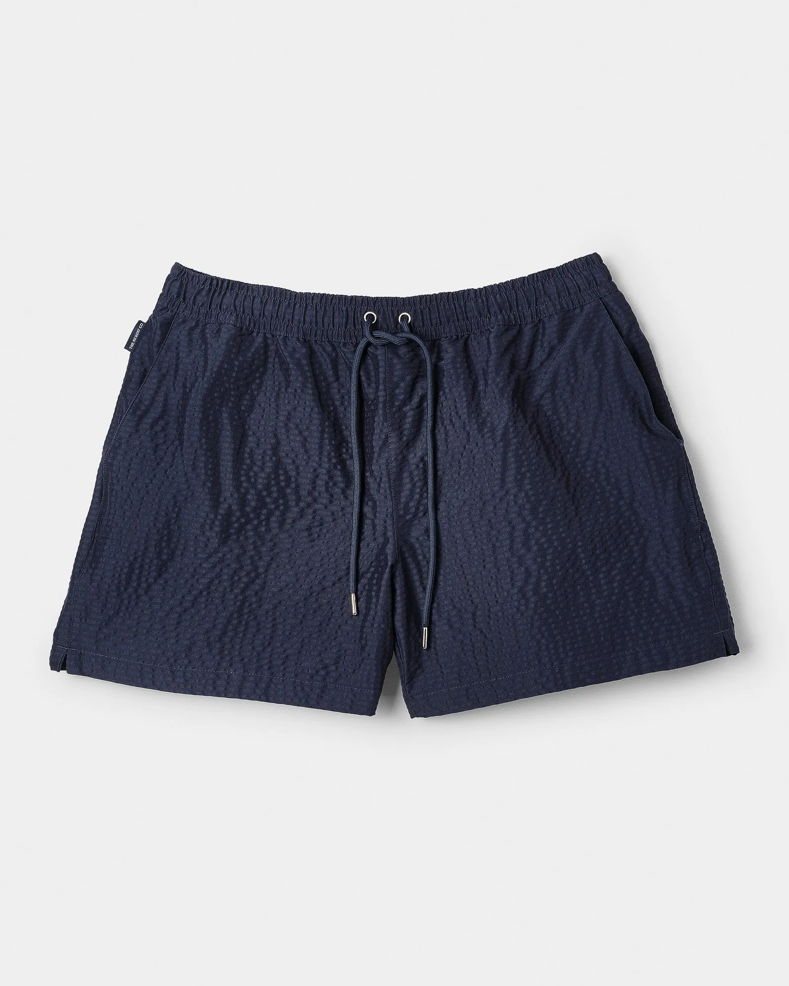 Classic Swim Shorts Navy Seersucker