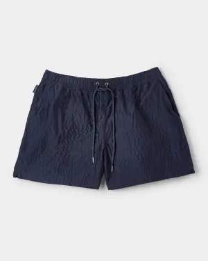 Classic Swim Shorts Navy Seersucker