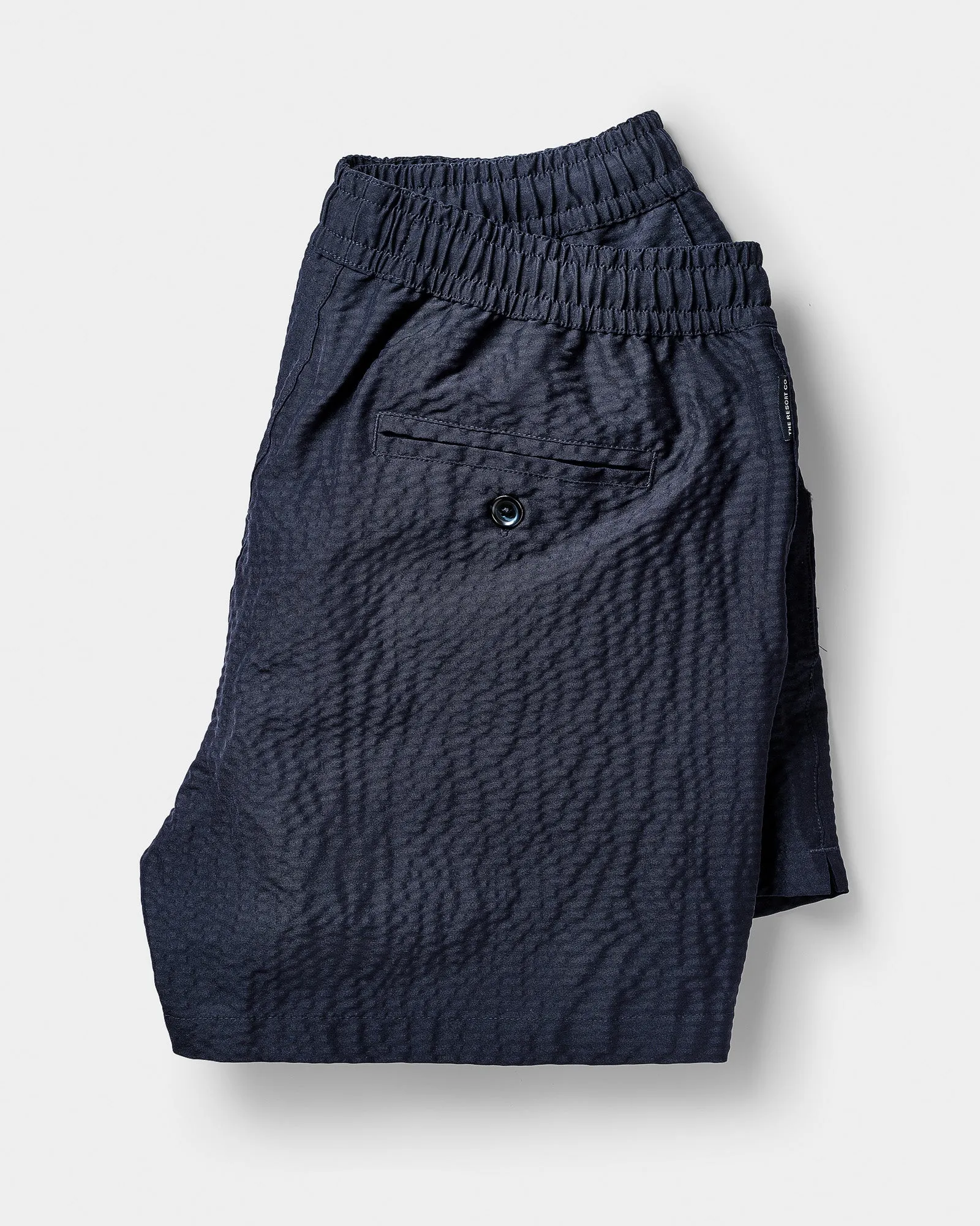 Classic Swim Shorts Navy Seersucker