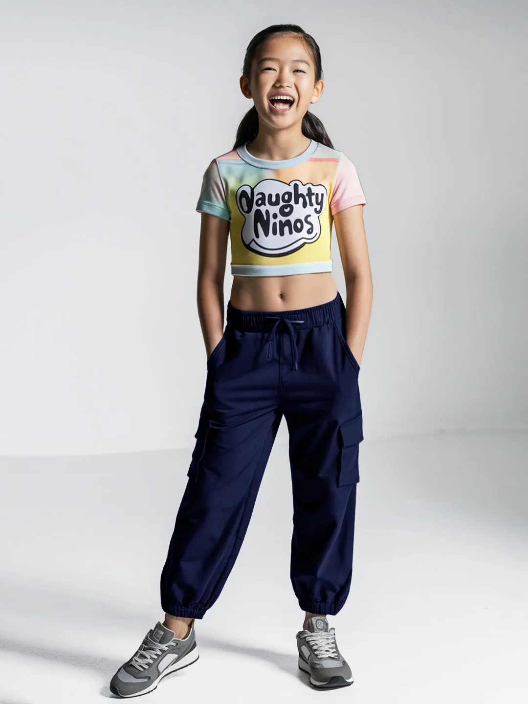 Cotton Navy Blue Cargo for Girls & Boys