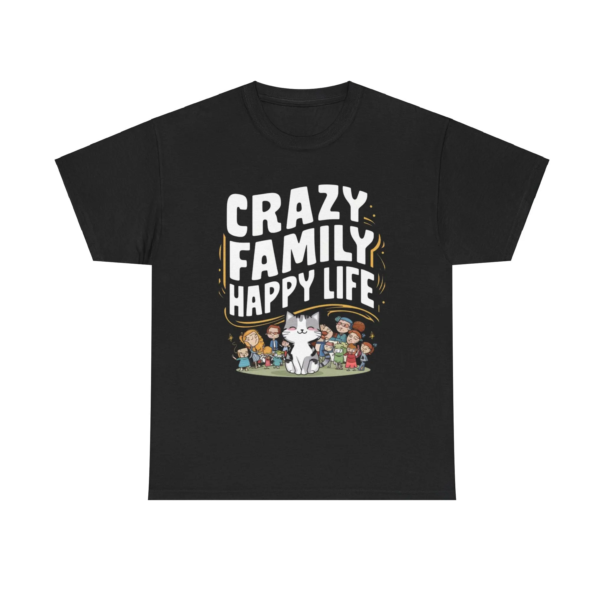 Crazy Family Happy Cotton T-Shirt