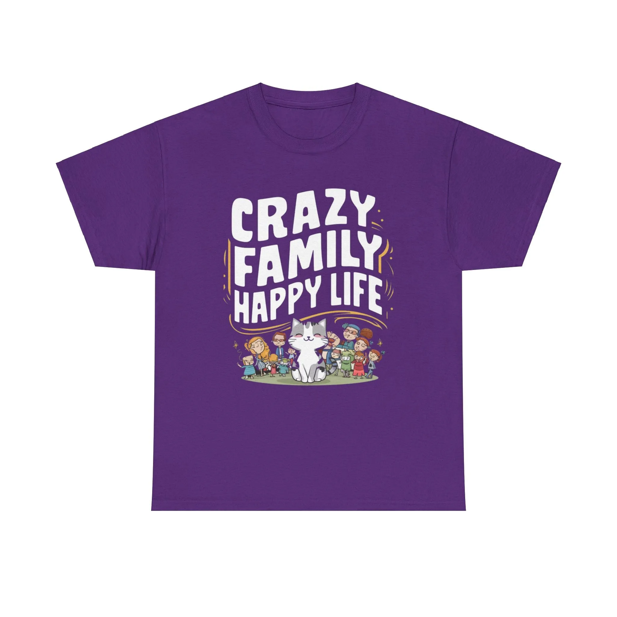 Crazy Family Happy Cotton T-Shirt
