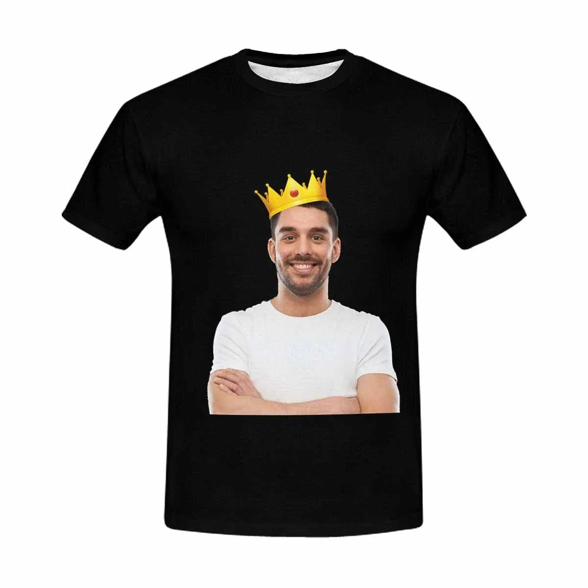 Custom Shirt with Photo Birthday Crown Design Put Your Face on Men's All Over Print T-shirt