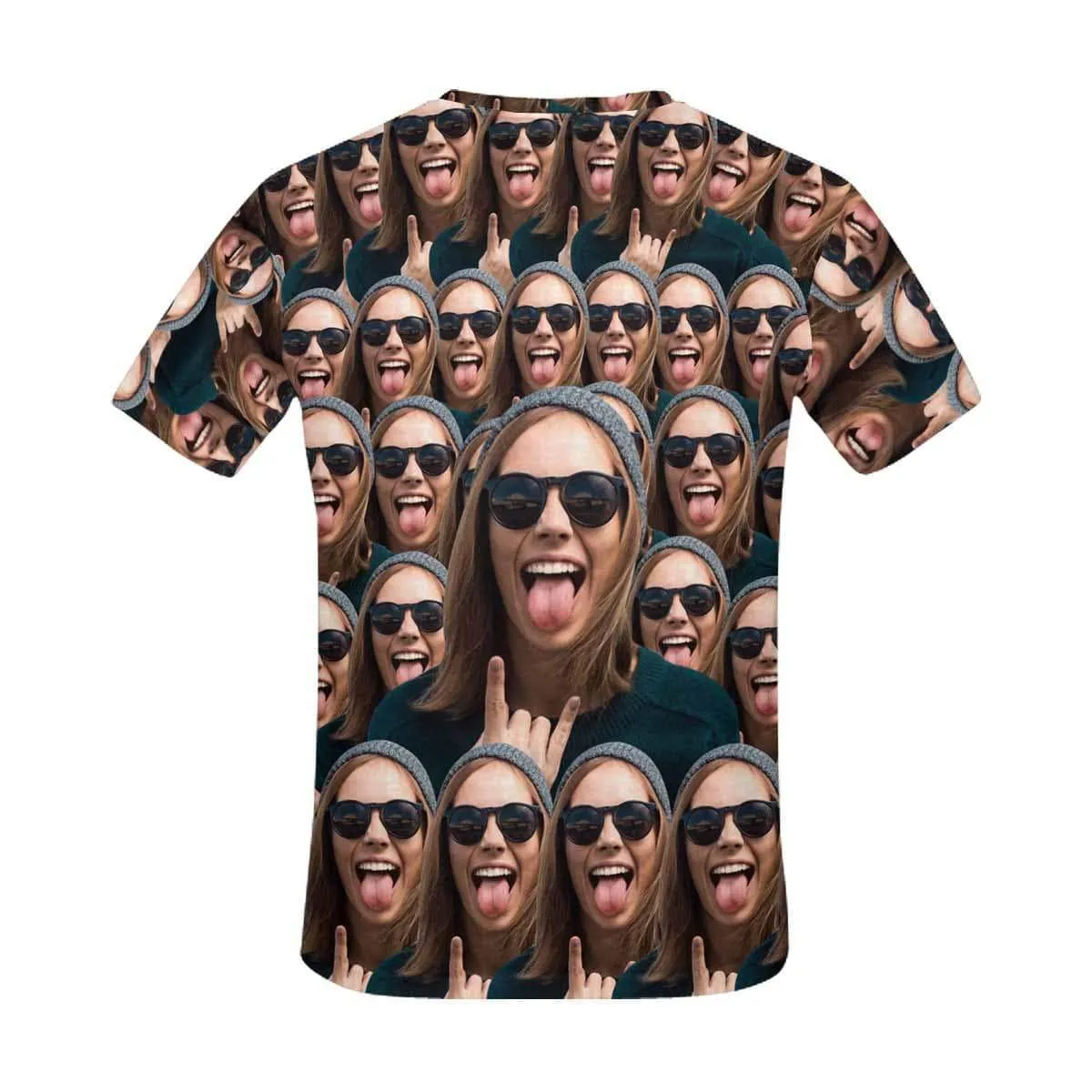 Custom Shirts with Personalized Pictures Cool Gesture Sunglasses Put Your Face on Men's All Over Print T-shirt