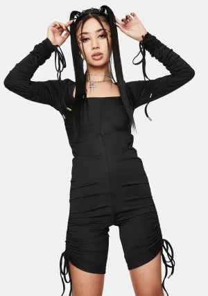 Drawstring Ruched Cyclesuit