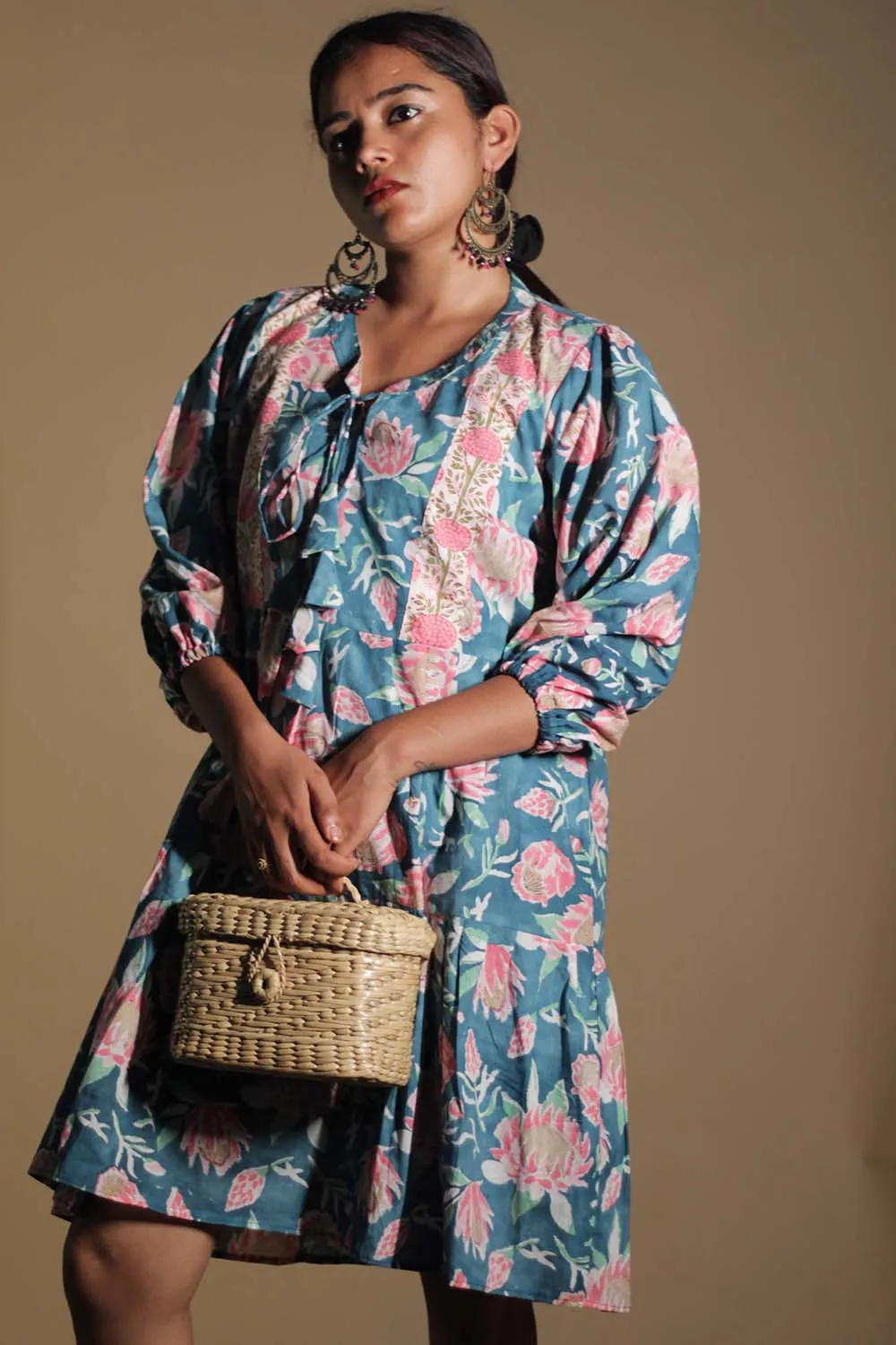 Gypsy | Short Dress | Teal Sanganeri