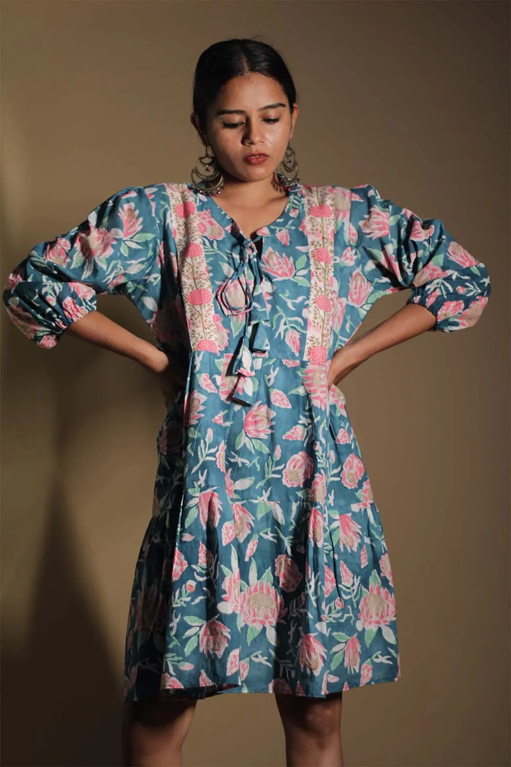 Gypsy | Short Dress | Teal Sanganeri