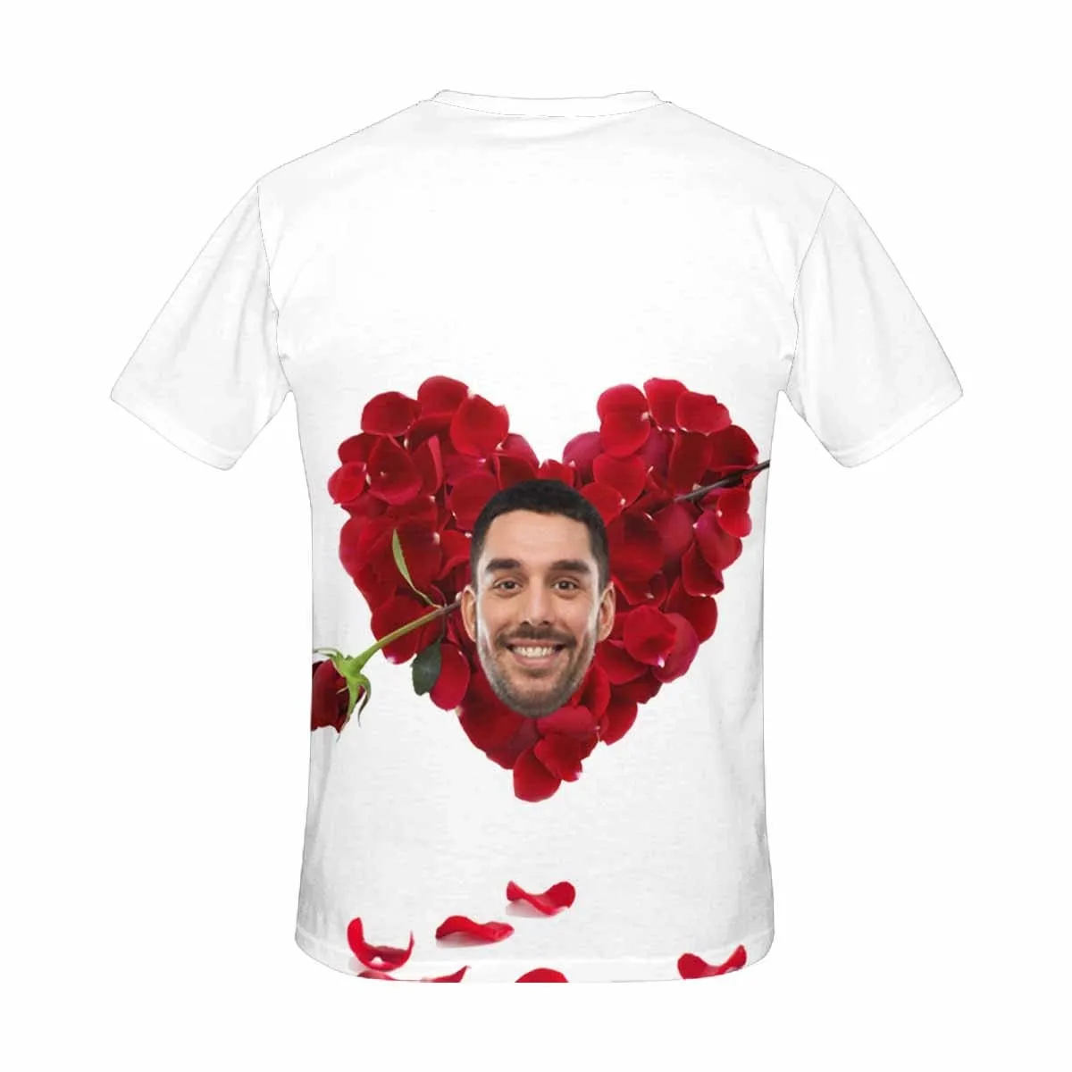 [Hot Sale] 50% Off-Custom Face Shirt Marriage Rose Women's All Over Print T-shirt Design Tee with Boyfriend Smile for Her
