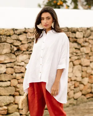 Lightweight linen shirt HANA in White
