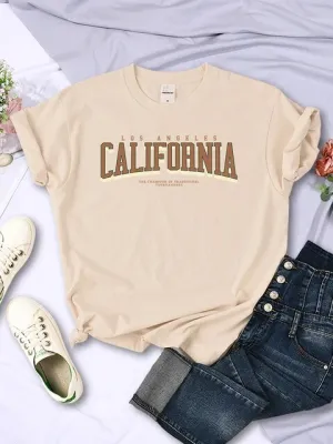 Los Angeles California "The Winner" T-Shirt – Women’s Summer Breathable Soft Short Sleeve Streetwear 2025