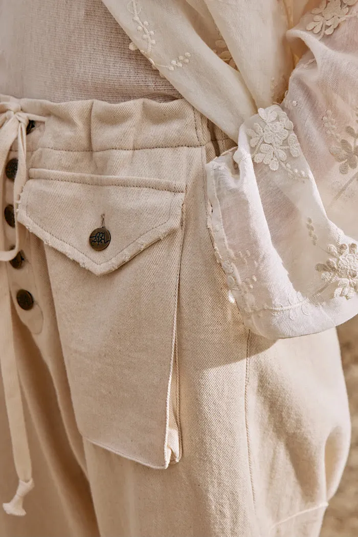 M.A. DAINTY TRUCKER JEANS - CREAM