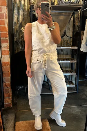 M.A. DAINTY TRUCKER JEANS - CREAM