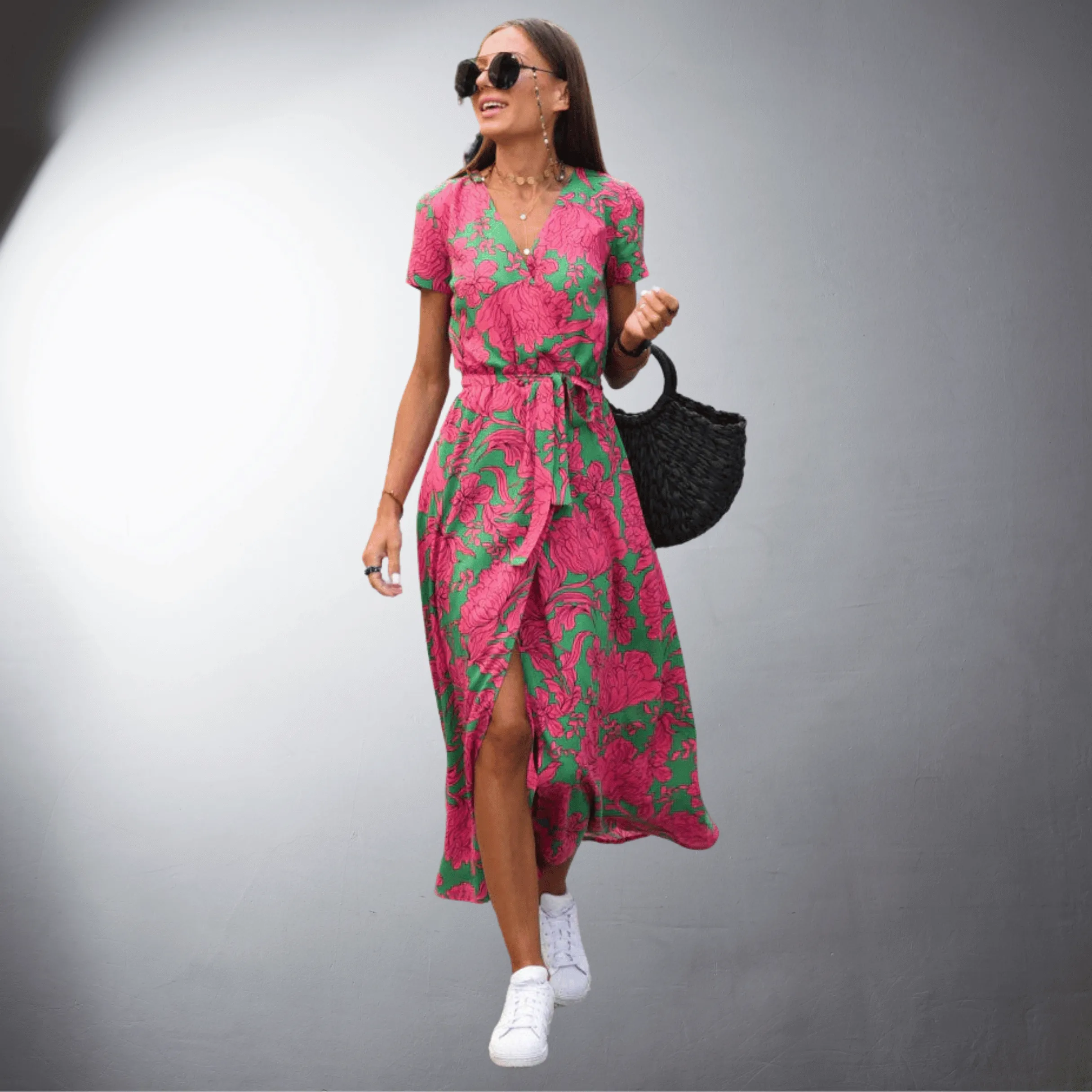 Marbella® | Vibrant Wrap Midi Dress