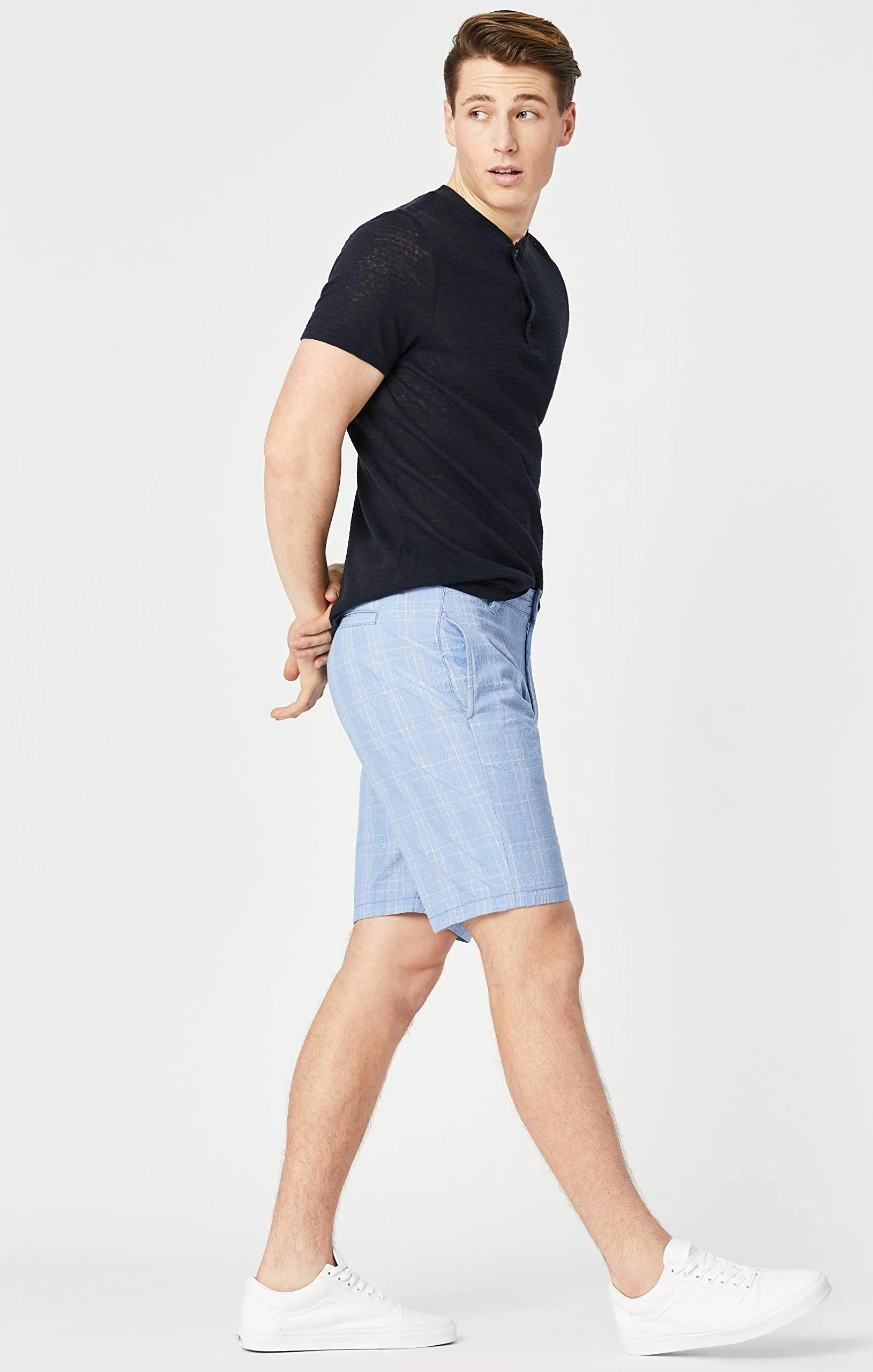 Mavi Men's Matteo Size 31 Blue Checkered Seersucker Shorts