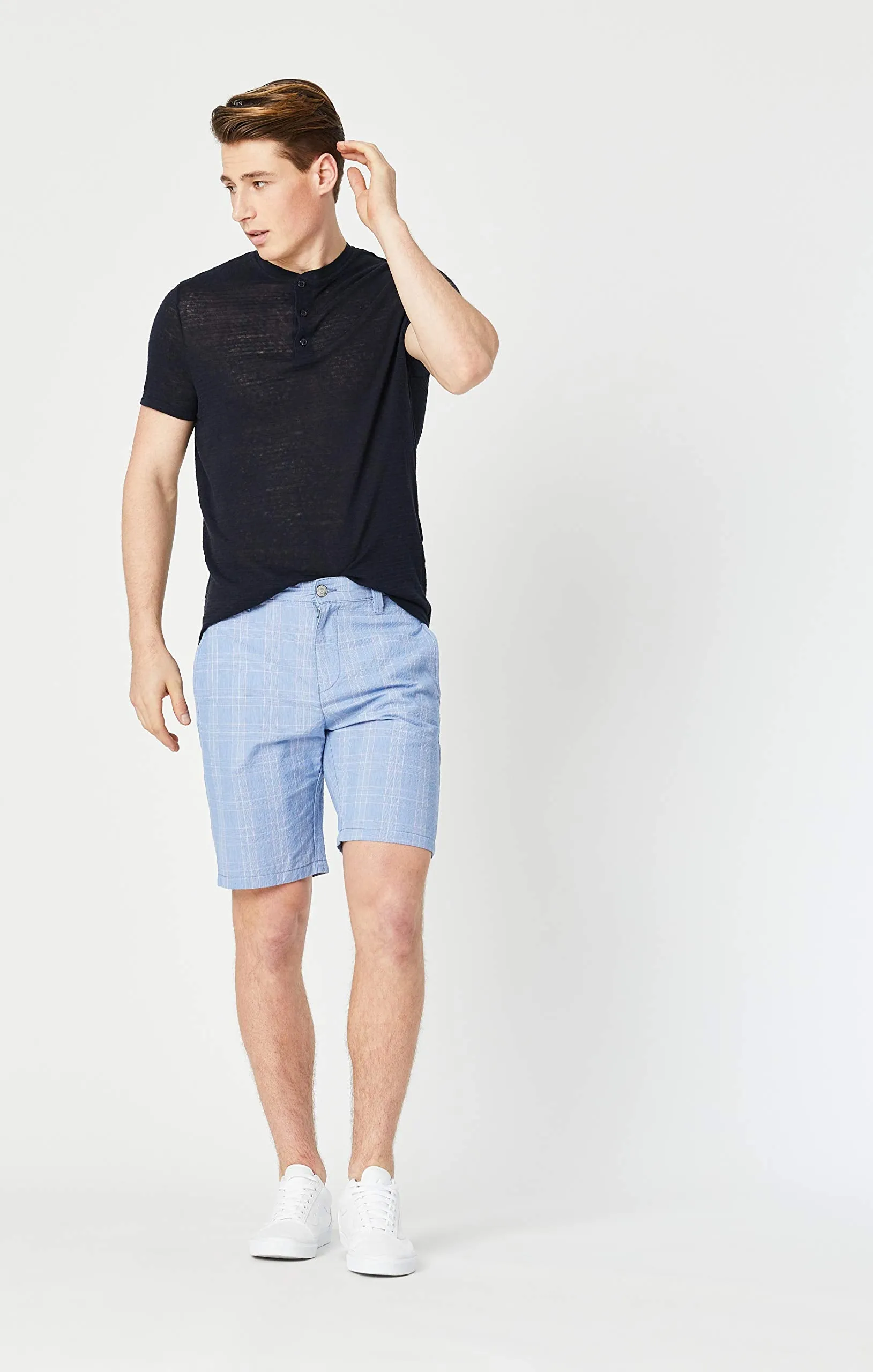 Mavi Men's Matteo Size 31 Blue Checkered Seersucker Shorts
