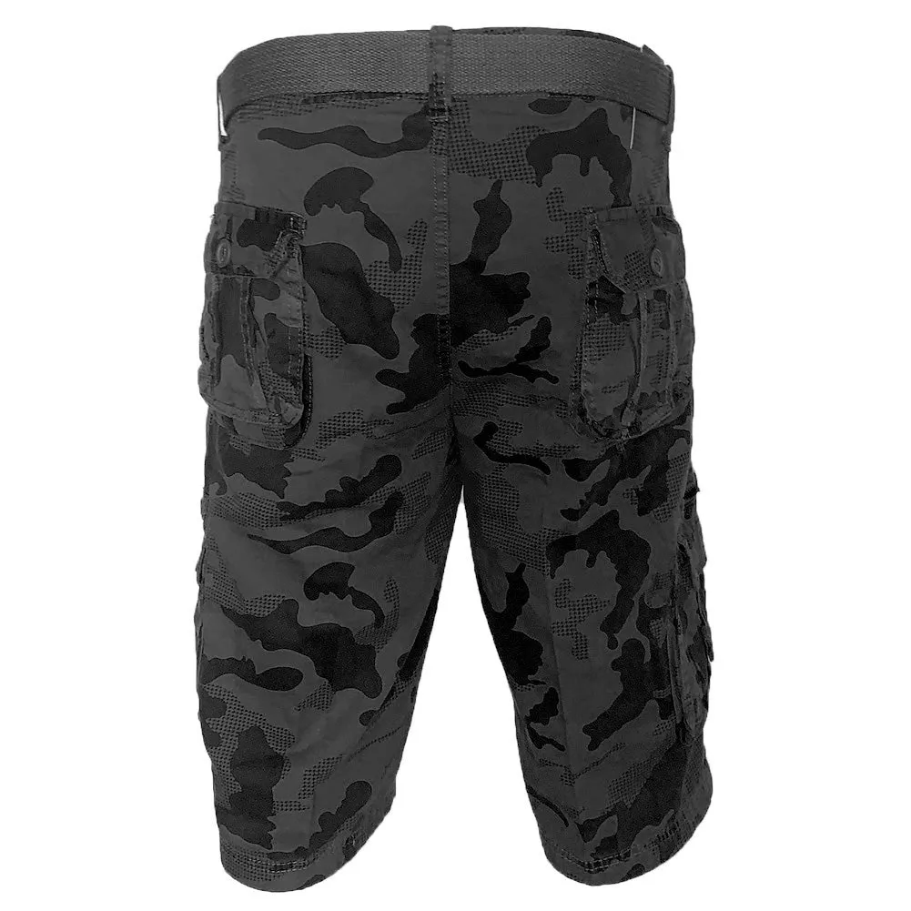 Men's Cargo Shorts Camo Color Classic Fit Cotton Multi Pocket Casual Shorts