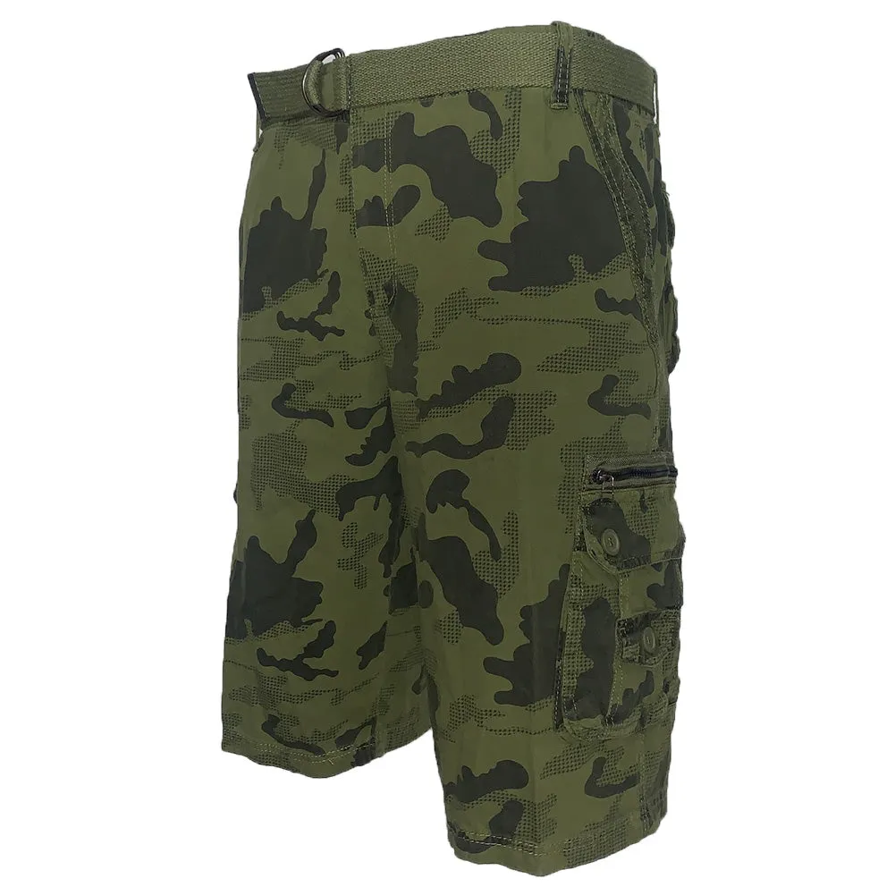 Men's Cargo Shorts Camo Color Classic Fit Cotton Multi Pocket Casual Shorts