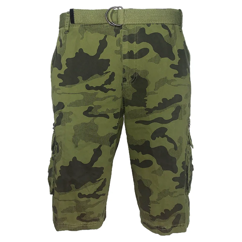 Men's Cargo Shorts Camo Color Classic Fit Cotton Multi Pocket Casual Shorts