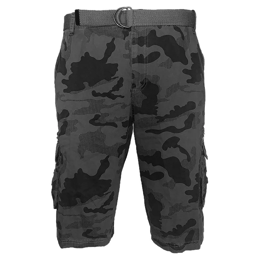 Men's Cargo Shorts Camo Color Classic Fit Cotton Multi Pocket Casual Shorts